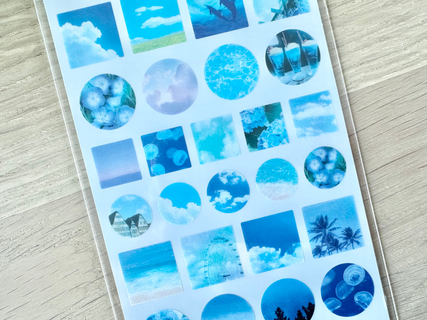 Sheer Photo Point Stickers Blue
