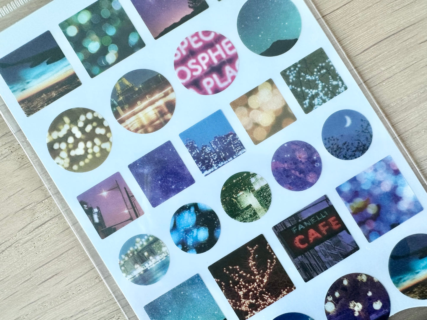 Sheer Photo Point Stickers Night View