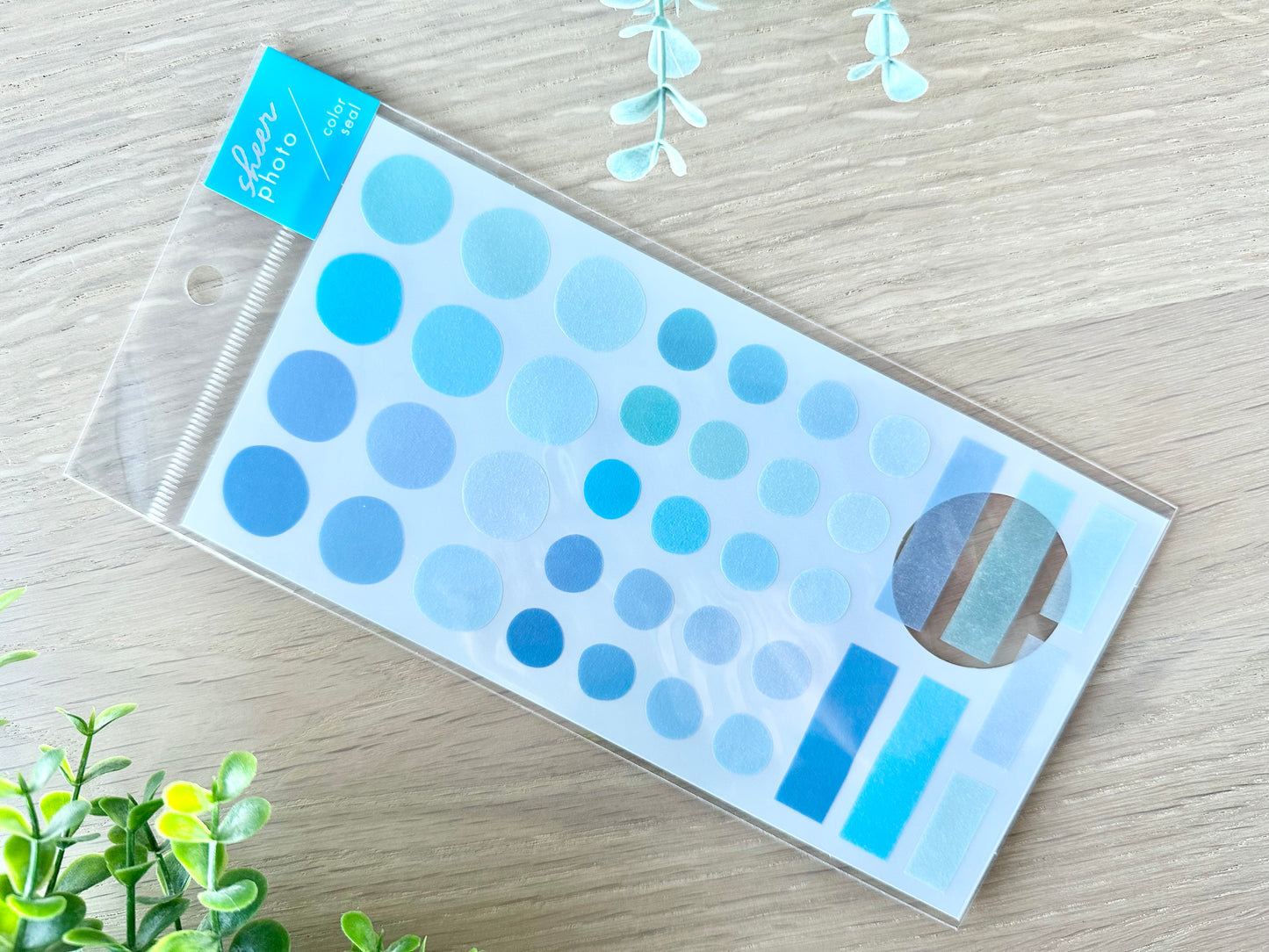 Sheer Photo Color Stickers Blue