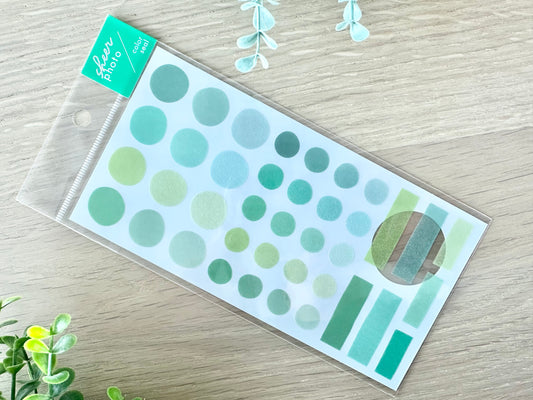 Sheer Photo Color Stickers Green