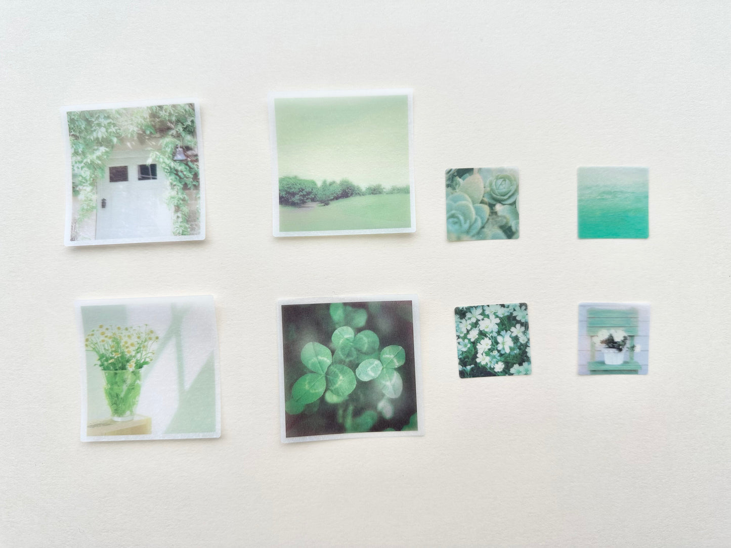 Sheer Photo Stickers Green