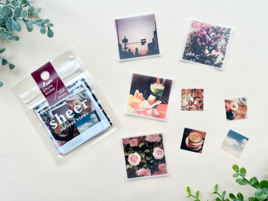 Sheer Photo Stickers Retro