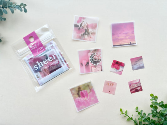 Sheer Photo Stickers Pink