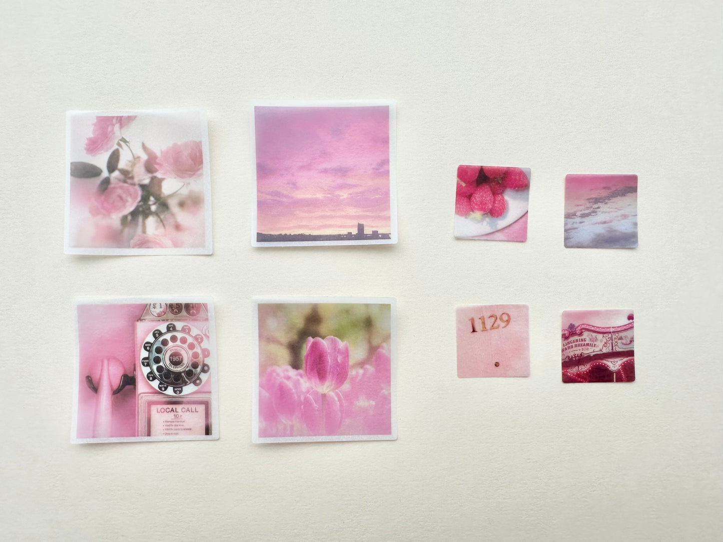 Sheer Photo Stickers Pink