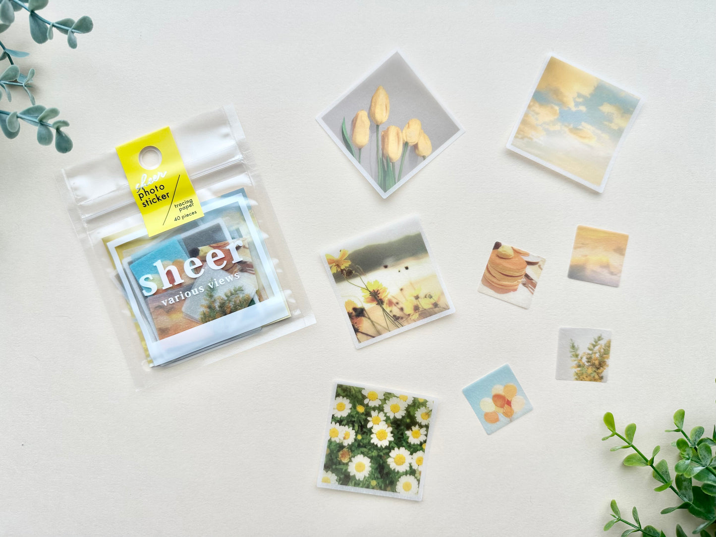 Sheer Photo Stickers Yellow
