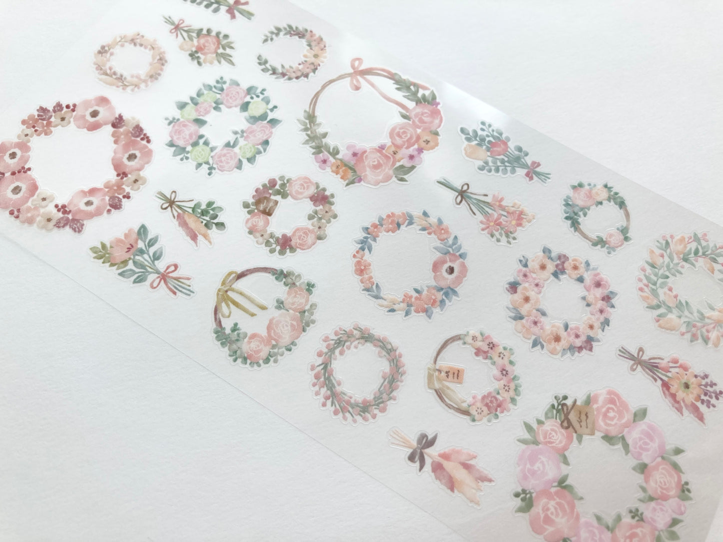 Wreath Sticker Botanical Pink