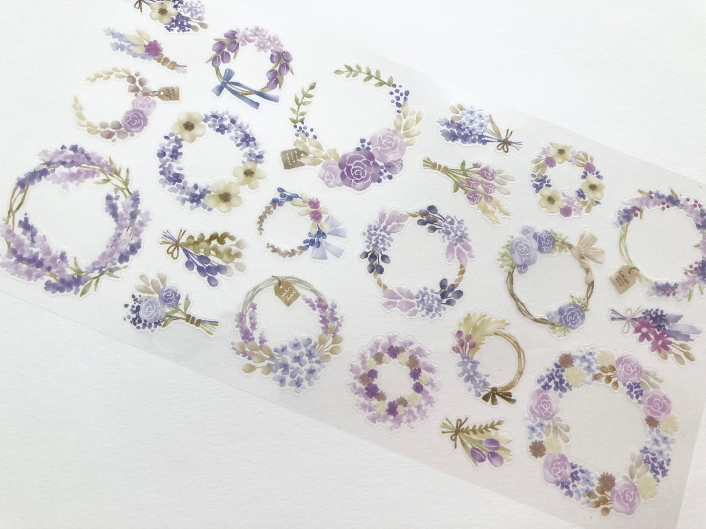 Wreath Sticker Botanical Purple