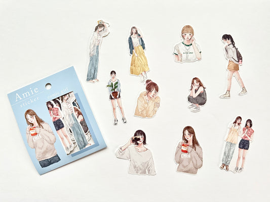 Klistermerker Amie Comic Girl