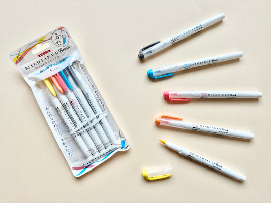 Zebra Mildliner Brush Pen & Marker Friendly 5 set