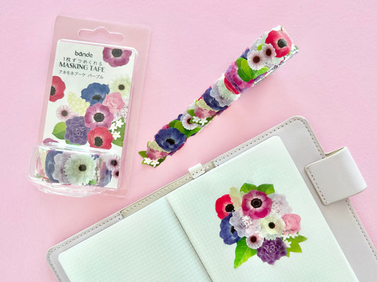 Washi Roll Sticker Anemone Bouquet