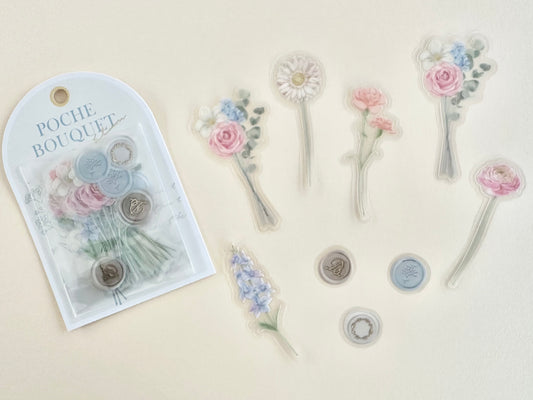 Poche Bouquet Stickers Pastell