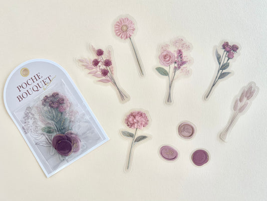 Poche Bouquet Stickers Dusty Pink