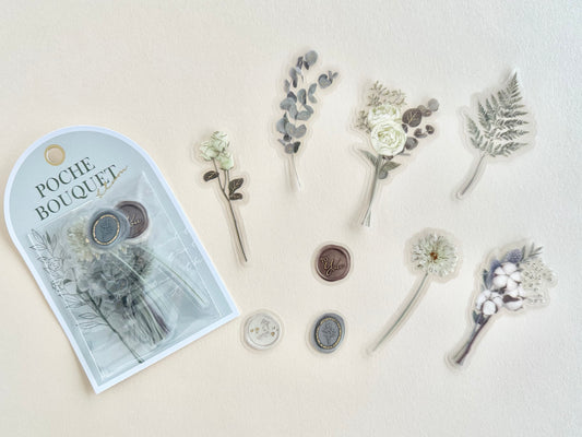 Poche Bouquet Stickers Green