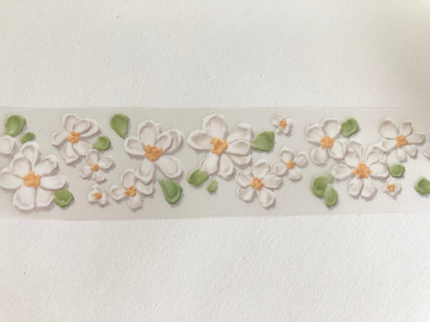 Cleartape 30mm Canvas White Flower