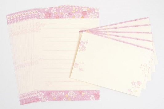 Brevsett Wanowa Rosa Blomster