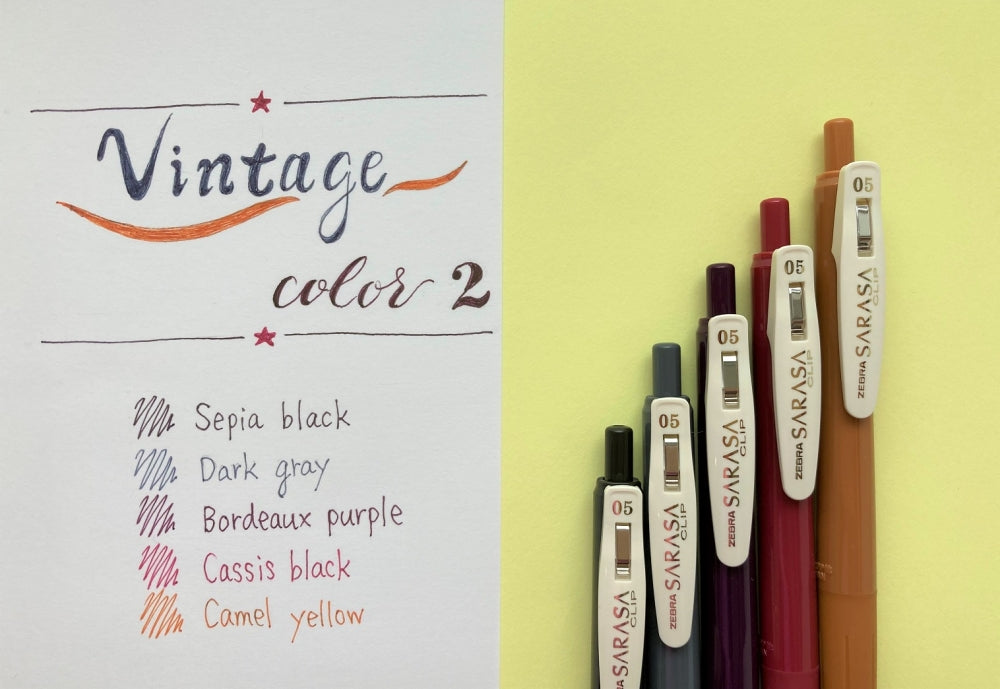 Zebra Sarasa Clip Pen Vintage color 2 - 5 set