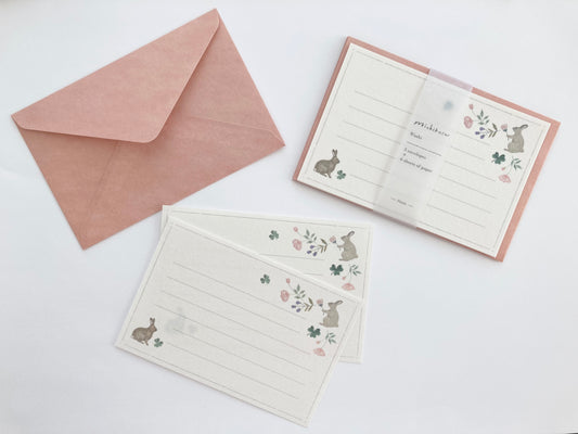 Brevsett Michikusa Kanin og kløver