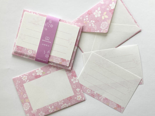 Mini Brevsett Wanowa Rosa Blomster