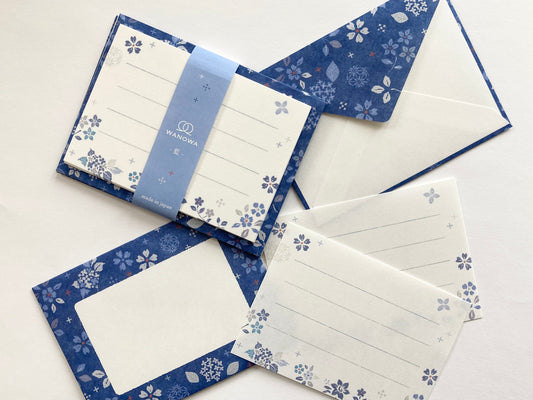 Mini Brevsett Wanowa Blå Blomster