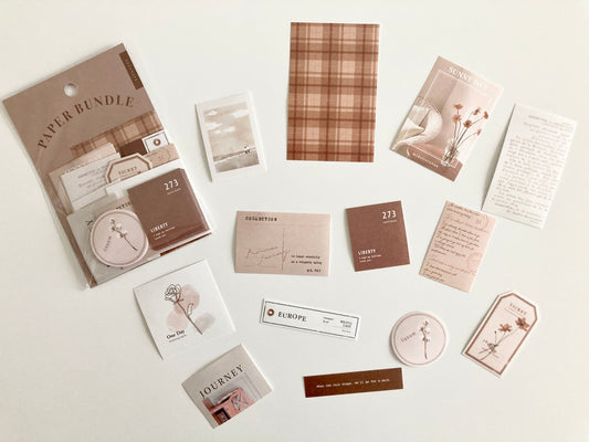 Paper Bundle Sticker Brown