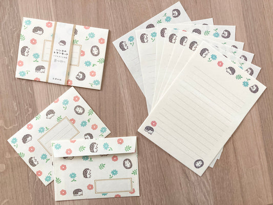 Brevsett Pinnsvin og Blomster