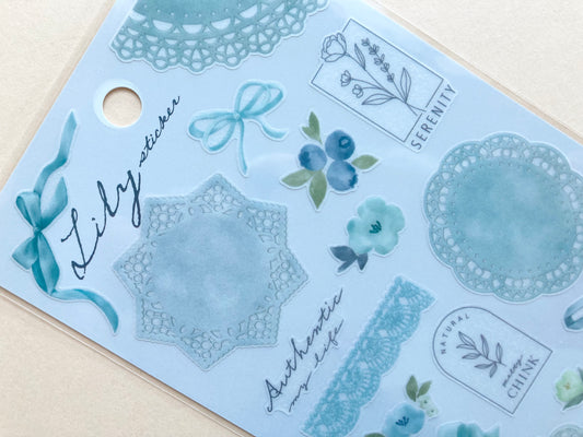 Klistermerker Lily Sticker Pearl Blue