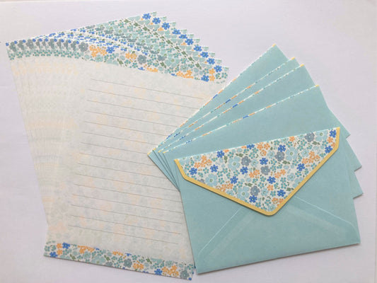 Brevsett Risette Lyseblå