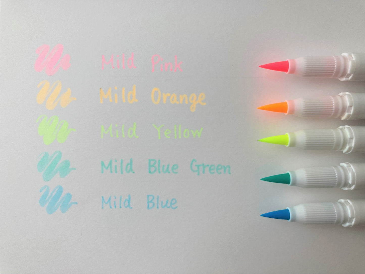 Zebra Mildliner Brush Pen & Marker  Mild & Fluorescent 5 set
