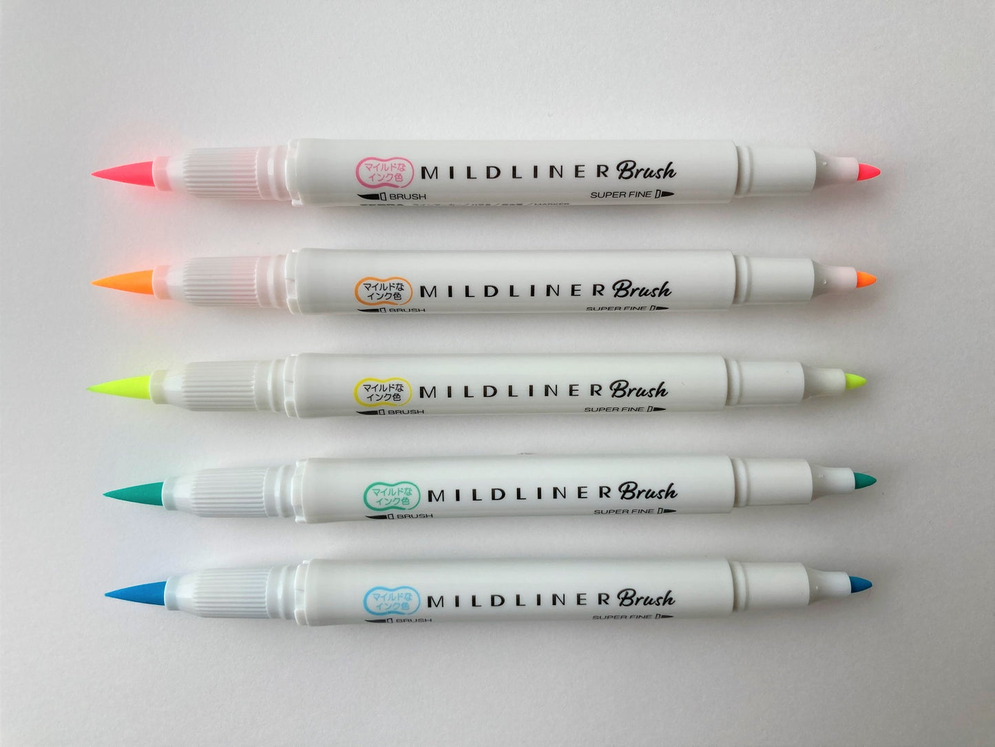 Zebra Mildliner Brush Pen & Marker  Mild & Fluorescent 5 set