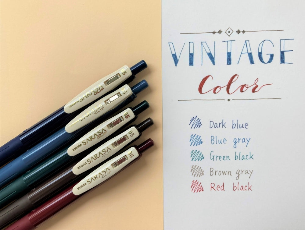 Zebra Sarasa Clip Pen Vintage color  5 set