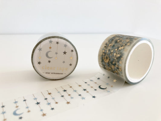 Cleartape 30mm Gullstempling Star Ornament