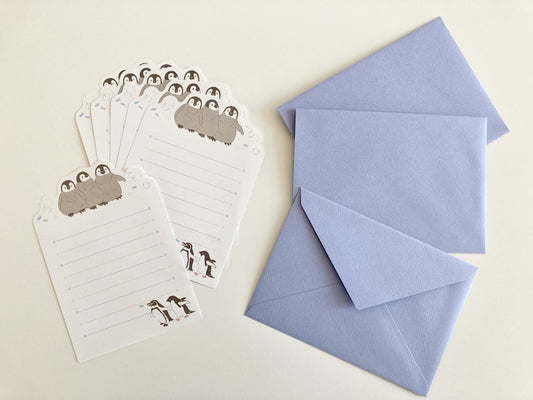 Die Cut Brevsett Pingvin