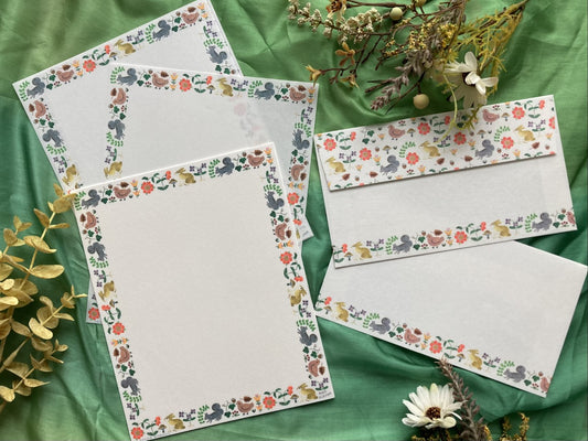 Brevsett Søte dyr og Planter